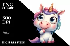 Funny Unicorn Expressive Unicorn PNG Product Image 3
