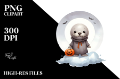 Cute Baby Walrus on Cloud PNG Product Image 2