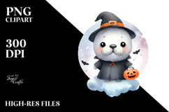 Cute Baby Walrus Halloween PNG Product Image 2