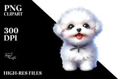 Happy Bichon Frise with Big Eyes PNG Product Image 2