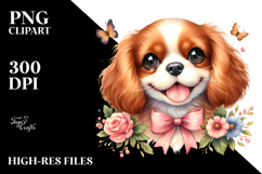 Watercolor Cute Cavalier King Charles Spaniel Product Image 2