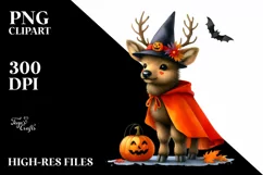 Cute Baby Elk Halloween in Style | Sublimation Clipart Product Image 3