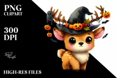 Cute Baby Elk Halloween in Style | Sublimation Clipart Product Image 1