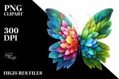 Abstract Vibrant Butterfly Made of , PNG Product Image 1