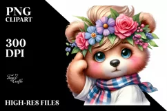 Cute Baby Bear with Cool Haircut PNG Product Image 1