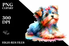 Cute Christmas Yorkipoo, Transparent PNG Product Image 3