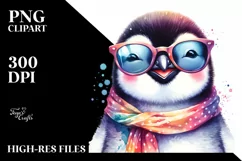Whimsical Penguin Portrait with Sunglasses | Clipart Product Image 3