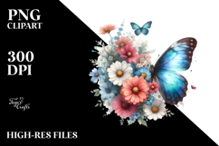 Butterfly made of Flowers, Transparent PNG Product Image 2