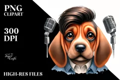 Funny Baby Bloodhound Pop Singer | Sublimation Clipart Product Image 1
