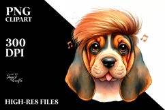 Funny Baby Bloodhound Pop Singer | Sublimation Clipart Product Image 1
