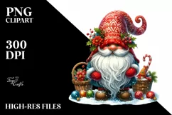 Detailed Vibrant Christmas Gnome PNG Product Image 1