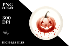 Simple Washed Watercolor Jack-O&#039;-Lantern Image, High-Res PNG Product Image 2