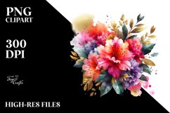 Vibrant Rhododendron Morning Glory Bouquet | Sublimation | Product Image 3