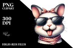 Funny Watercolor Rabbit Clipart Product Image 2