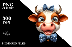 Funny Cow with Bow and Tie, High-Res PNG Product Image 2