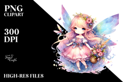 Colorful Watercolor Fairy, Transparent PNG Product Image 2