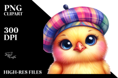 Vibrant Watercolor Crazy Baby Chicken PNG Product Image 2