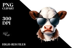 Funny Cow with Sunglasses PNG Product Image 2