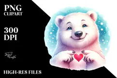 Cute Polar Bear Portrait, Transparent PNG Product Image 2