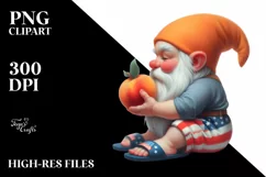 Cute Gnome Beach Wear with Peach Clipart Product Image 1