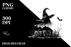 Simple Halloween Witch Watercolor Art | Clipart Product Image 3