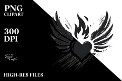 Heart with Wings and Fire PNG Product Image 2