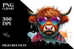 Highland Calf Heart Sunglasses PNG Product Image 2