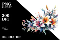 Abstract Watercolor Colorful Lily, Transparent PNG Product Image 2