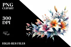 Abstract Watercolor Colorful Lily, Transparent PNG Product Image 3