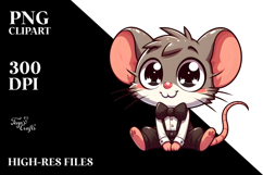 Funny Mouse with Bow Tie, Digital Painting Product Image 2