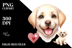 Watercolor Cute Labrador Retriever PNG Product Image 2