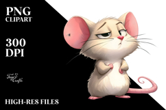 Funny Mouse with Bow Tie, Watercolor Art Product Image 2