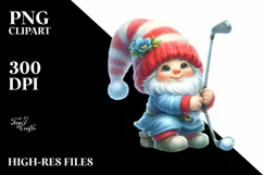 Cute Baby Gnome Golf Pastel | Sublimation | Clipart Product Image 1