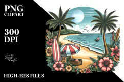 Vintage Tropical Beach, 20 oz Tumbler Product Image 2