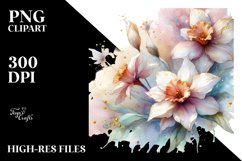 Colorful Splash, Glossy Flowers | Clipart Product Image 1