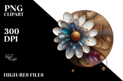 Abstract Glossy Daisy PNG Product Image 2