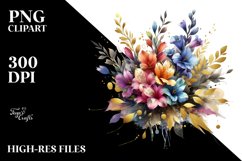 Colorful Lobelia Bouquet | Sublimation | Clipart Product Image 3