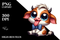 Funny Cow with Bow Tie PNG Product Image 2