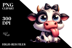 Funny Cow with Bow Tie PNG Product Image 2
