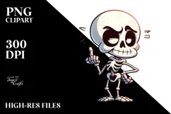Goofy Cartoon Skeleton with Sarcastic Side-eye, PNG Product Image 2