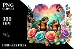 Two Baby Turtles with Heart PNG Product Image 2