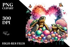 Two Baby Turtles with Heart PNG Product Image 2