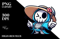 Cute Cartoon Reaper Sillfully Jumping, PNG Product Image 2