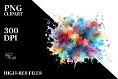 Colorful Brushstroke Summer Flower PNG Product Image 2