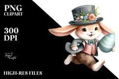 Watercolor Bunny with Egg, PNG Product Image 2
