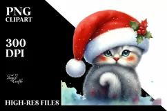 a Cute Vibrant Cat with Christmas Decorations PNG Product Image 3