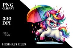 Cute Baby Unicorn Jumping PNG Product Image 2