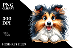 Happy Cartoon Collie, High-Quality PNG Product Image 2