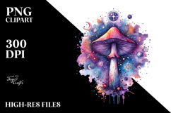 Magical Celestial Mushroom Tarot, Centered Splash JPEG Product Image 2