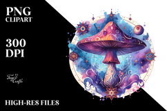 Magical Celestial Mushroom Tarot, High-Quality PNG Product Image 2